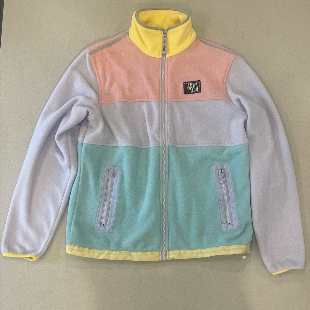 Teddy Fresh Polar Fleece Pastel Jacket Color Block - Unisex - Small